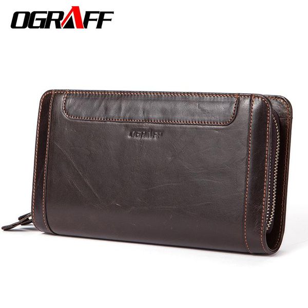 

wallets ograff genuine leather men clutch card holder credit large capacity coin purse male wallet, Red;black