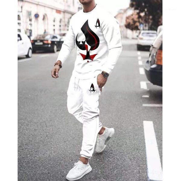 

men's hoodies & sweatshirts 2021 spring autumn long sleeve sports 2 piece set striped 3d geometric graphic printed casual men t-shirt+, Black
