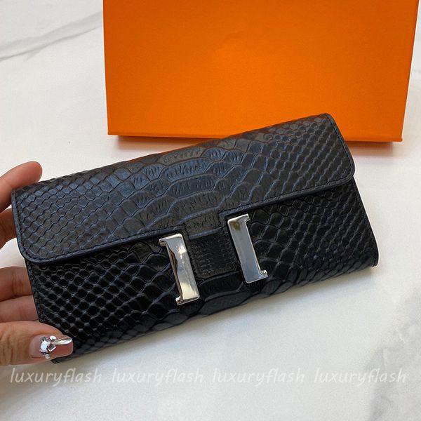 

luxurys wallet women bags designer purses letters genuine leather high-quality serpentine simple clutch pink and black wallets 2022 fashion, Red;black