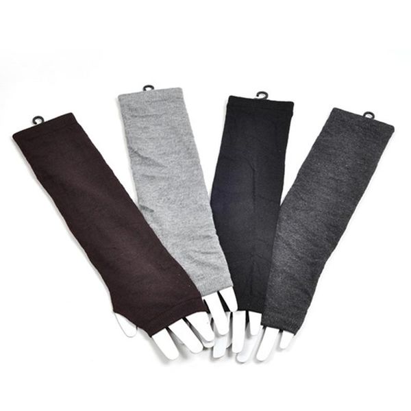 

five fingers gloves winter women fingerless femme knitted glove warm long arm warmers fashion, Blue;gray