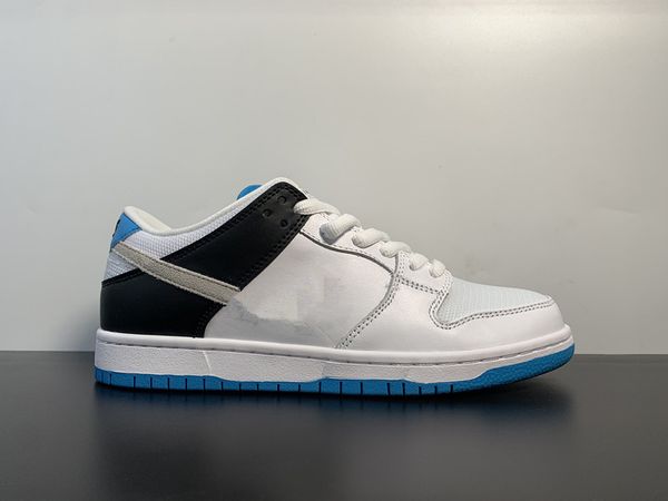

high a+++ quality skateboard shoes duks low laser blue color white/laser blue-black leisure shoes sneakers ship shoebox