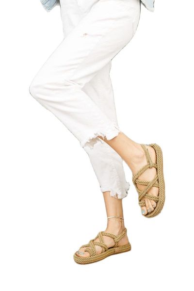 

sandals fashion women summer straw rope mesh cross tied flat base sea beach casual light coolest multi elegant design trend, Black