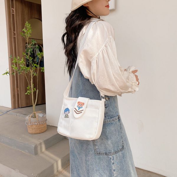

canvas bag messenger small new ulzzang version korean 2021 harajuku female girl heart soft tide shoulder of sfdxk