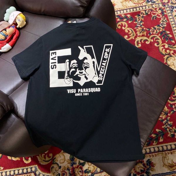 

fashion t shirt short sleeve buddha head lettering combination printing trend couple, White;black