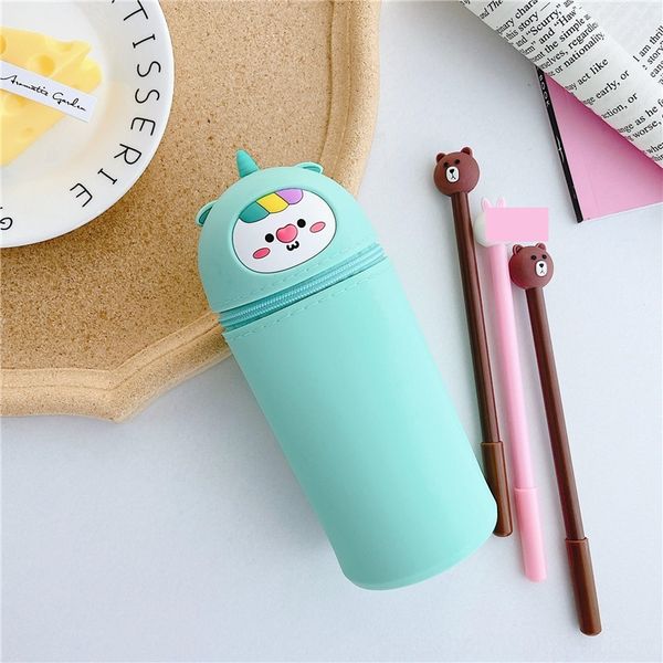 

pJ3 creative silicone bags large capacity contraction pencil student storage box stationery box stationery storage case pencil case