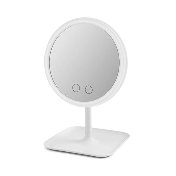

compact mirrors 3 colors illuminated mirror led light makeup cosmetic vanity deskstorage press screen dimmable ,white