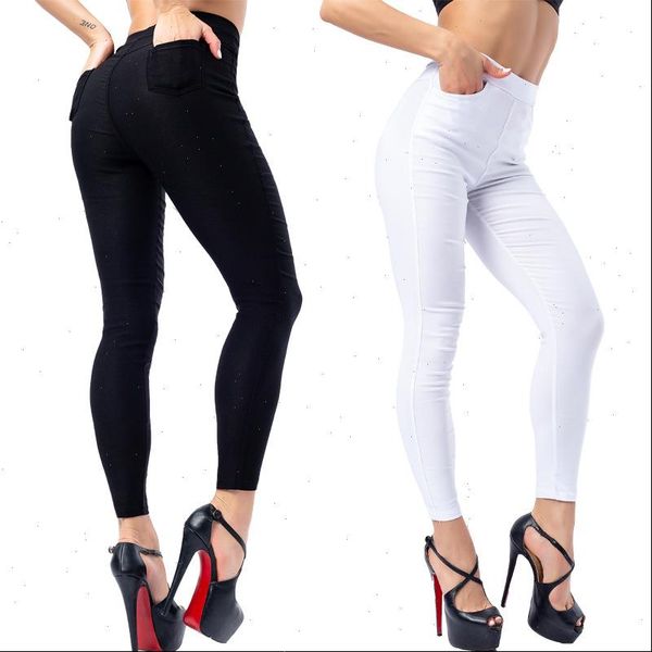 

skinny leggings womens women pencil pants with pocket elastic waist casual style trousers kerean plus size xs  black girl