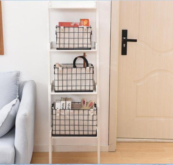 

storage bags decorative 3 piece canvas lined brushed copper wire basket set for and organization