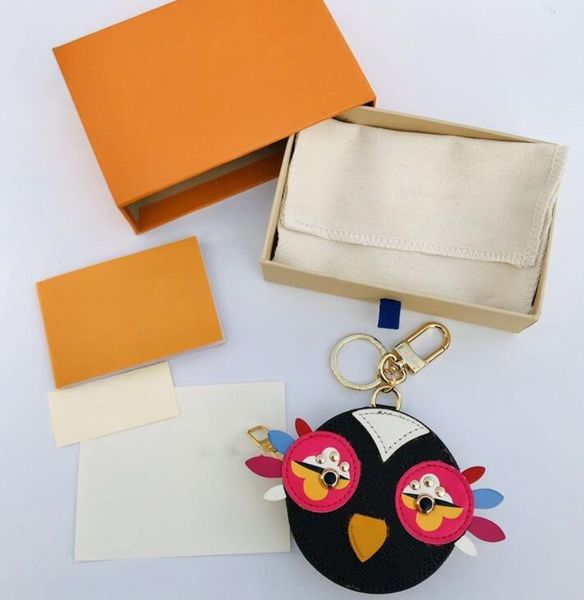 

2021 bird design keychains luxury purse pendant bags chains key buckle keychain letter women bag accessories with box, Silver