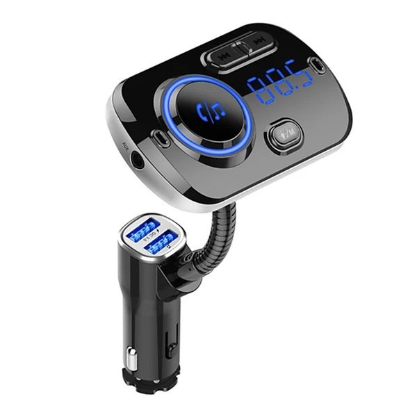 Bluetooth передатчик автомобиля AUX AUDIO ADATHER ADAPTER FM Radio Handsfree Kit QC 3.0 Быстрое зарядное устройство Беспроводной приемник MP3-плеер