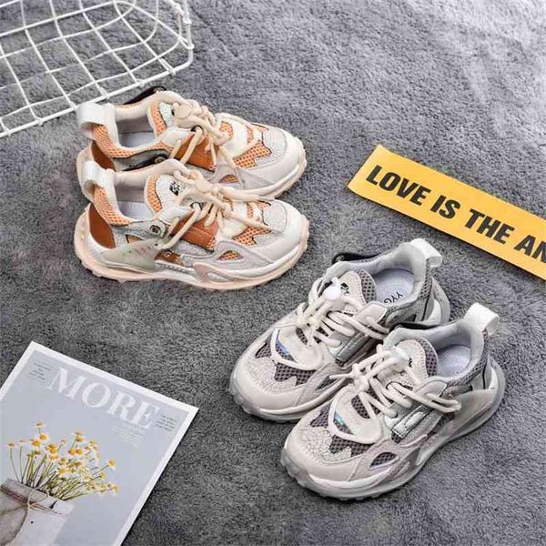 

boys' new sports leisure girls' fashion 2021 spring net red daddy korean children's shoes, Black;red