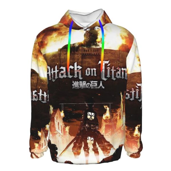 

men's hoodies & sweatshirts attack on titan seasons hip hop print oversized fashion patchwork couple streetwear women men hoodie, Black