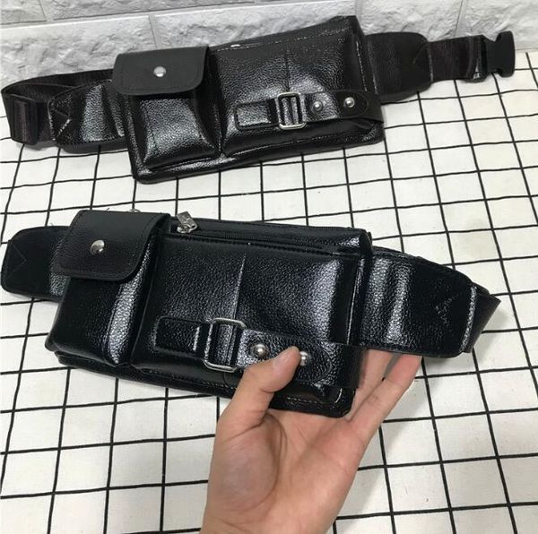 

waist bags men's leather belt bag outdoor sports travel mobile phone casual wear-resistant waterproof pu wallet