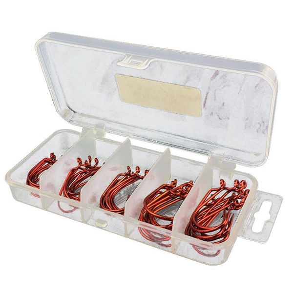 

fishing hooks lot 50 wide gap-worm hook jig crank bass for soft bait