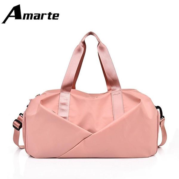 

duffel bags solid color non-woven travel bag dry and wet separation + shoe luggage large capacity reasonable partition