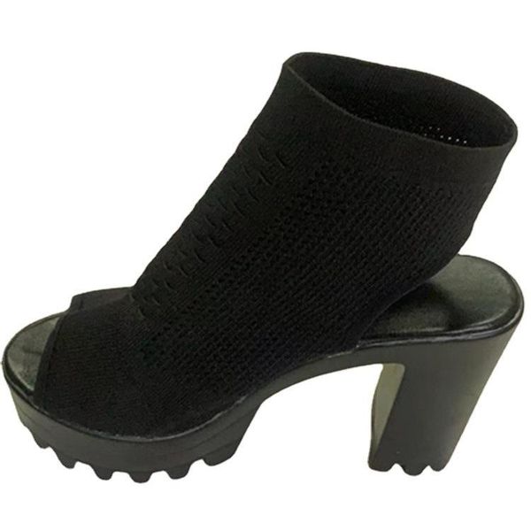 

sandals 2021 autumn large women's shoes 36-43ins fashion flying woven thick high-heeled casual, Black