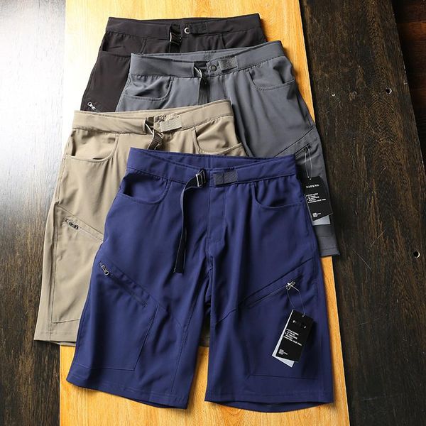

men's shorts military multi-pocket summer breathable quick dry casual workout short pants knee length male trousers size m-2xl, White;black