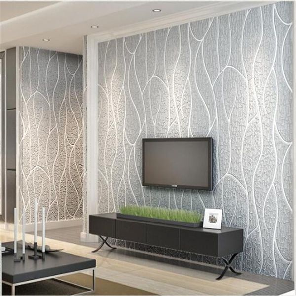 

wallpapers wellyu papier peint living room tv wall wallpaper 3d stereo stripes modern simple bedroom non - woven relief