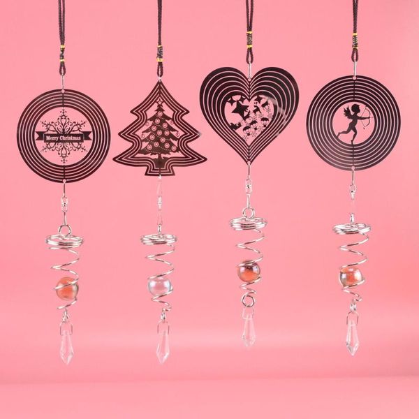 

decorative objects & figurines diy rotating christmas wind chimes creative personality novelty metal pendant crafts