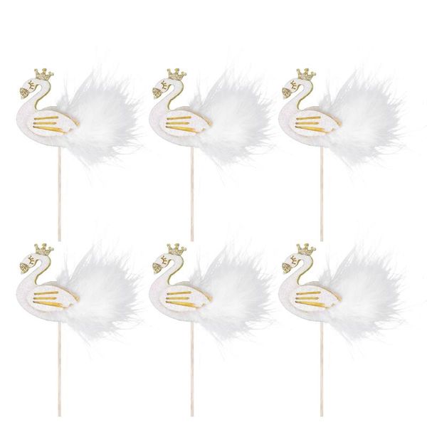 

other festive & party supplies 10pcs white swan cake er decorative cupcake picks dessert decoration for wedding birthday (random wing co