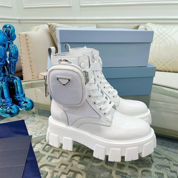 

2021 new women men high canvas casual shoes designer bag boots luxury knight martin boot fashion individuality 100% leather platform shoe po, Black