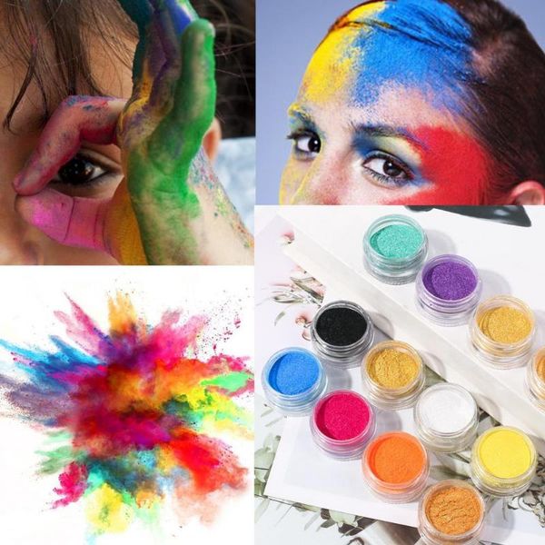 

nail polish fluorescent powder multicolor neon loose makeup eyeshadow palette beauty glitter chrome dust gel