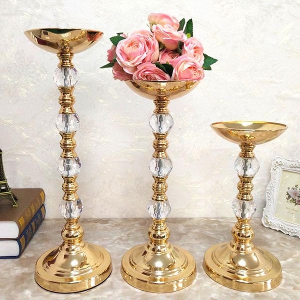 

vases 10pcs/lot flower floor crystal plant floral holder pots road lead for home wedding corridor decoration zly018