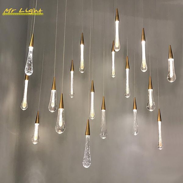 

pendant lamps modern glass crystal lights lighting living room bedroom loft el hall villa stair lamp kitchen hanging