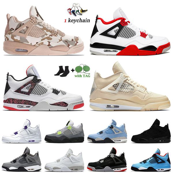 

designer men basketball shoes 4 4s jumpman og retro sports veterans day black cat white oreo university blue bred sail fire red unc women tr
