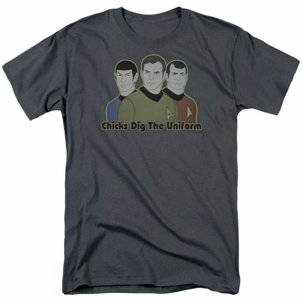 

star trek the animated series dig it t shirt licensed sci-fi tv tee new charcoal, White;black