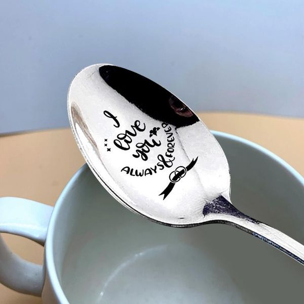 

spoons 4pcs valentines day gift anniversary for boyfriend girlfriend stainless steel spoon good morning present