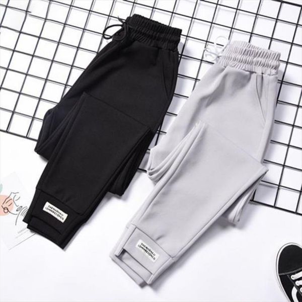 

3xl plus size sportswear womem womens pant spring korean casual loose harem pants women autumn elastic waist ankle length, Black;white