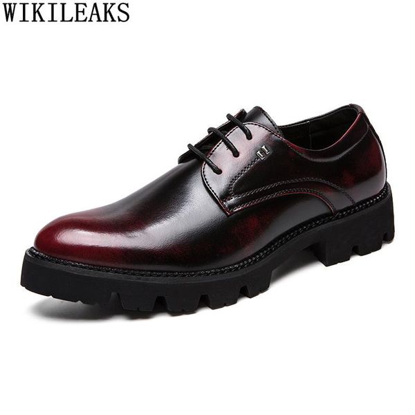 

dress shoes black oxford party for men 2021 casual business pointed toe formal leather platforms chaussure