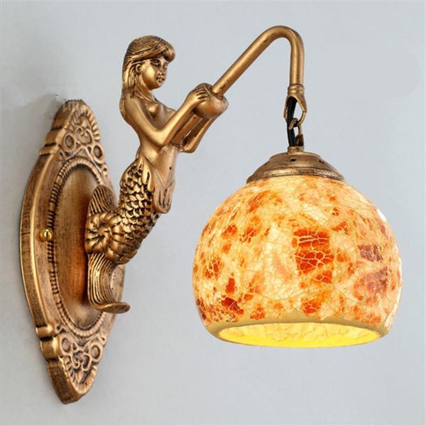 

wall lamps wonderland china southeast asia style mermaid lamp luxury lighting e27 glass lampshade sell for home fashion wl-3