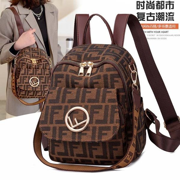 

2021 new women's letter printed backpack trend small schoolbag