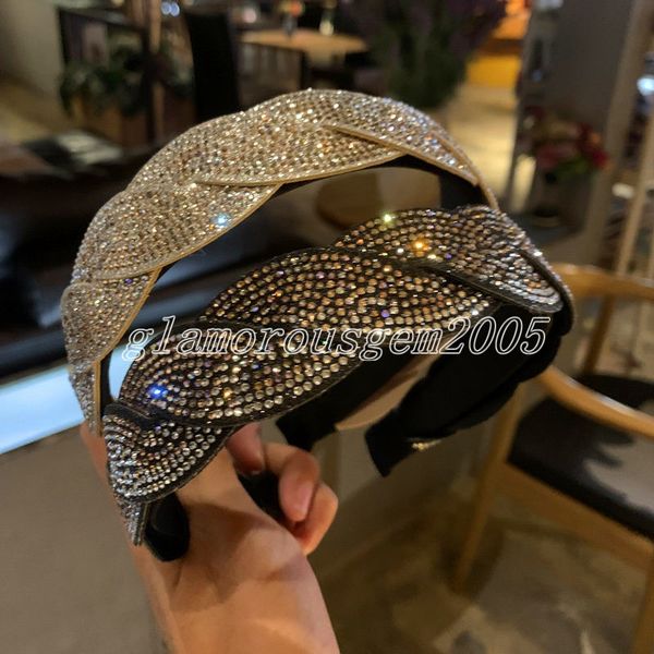 

vintage rhinestone headbands chain braided bezel hairband women clips hair accessories headband opaska do wlosow bandeau femme diademas, Silver