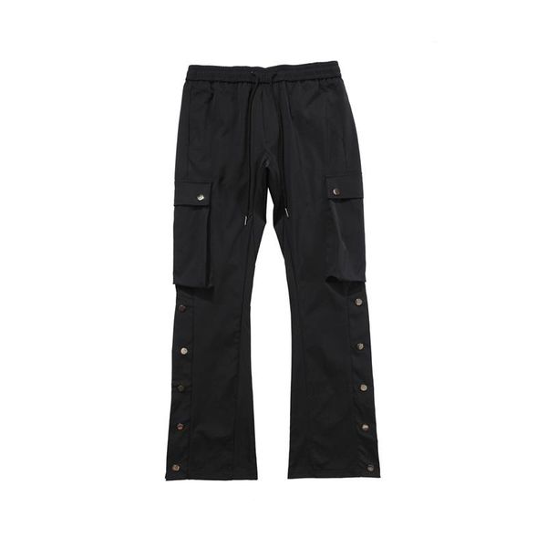 

men's high street flare pants casual long trousers black blue l2