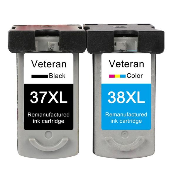 

veteran pg37 cl38 replacement for canon ink cartridge pg 37 cl 38 pg-37 pixma mp190 ip2600 mp140 mp210 mp220 mp420 mx300 printer cartridges