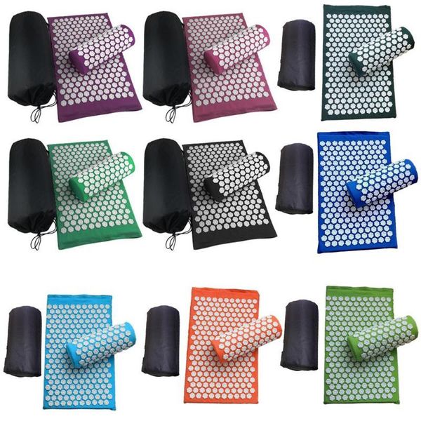 

yoga mats durable acupuncture mat easy to carry foldable relieve body back pain stress fatigue sleepless spike pads