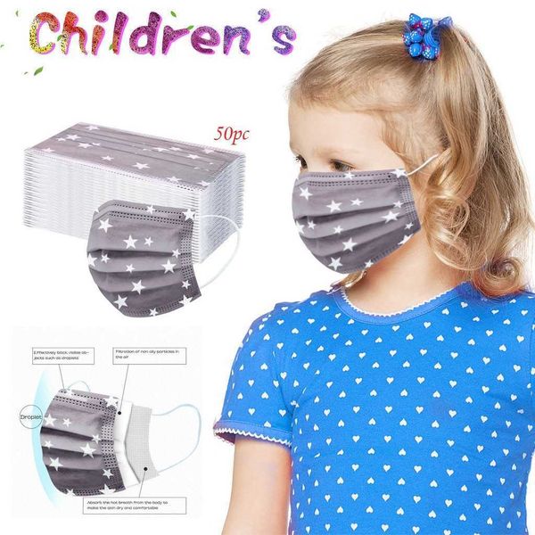 

10/20/30/50/100 pcs kids masks face mask stars print 3ply ear loop mask face cover mascarar hallowmas cosplay halloween cosplay