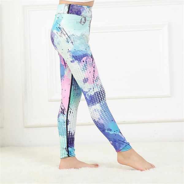 

yoga outfit girls' fitnness pants print sports trousers elasticity casual trouser high waist hip lifting leggings sport women