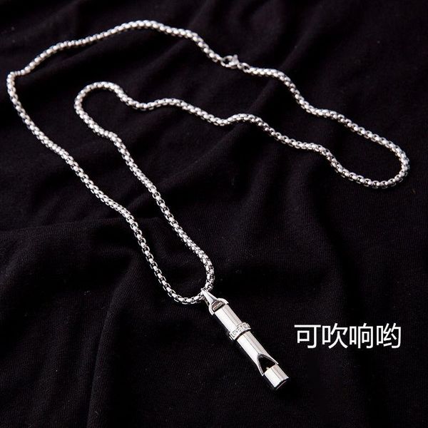 

ins multi-layer hip hop fashion cross astronaut necklace pendant personality sweater chain necklaces, Silver