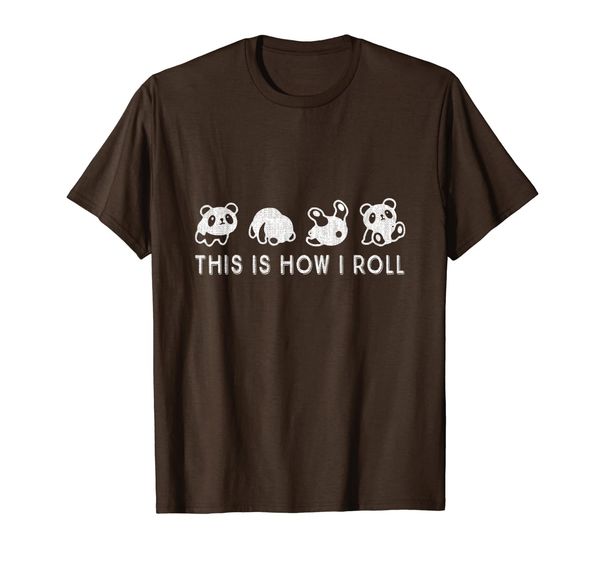 

vcute little bear panda t-shirt this is how i roll tee, White;black