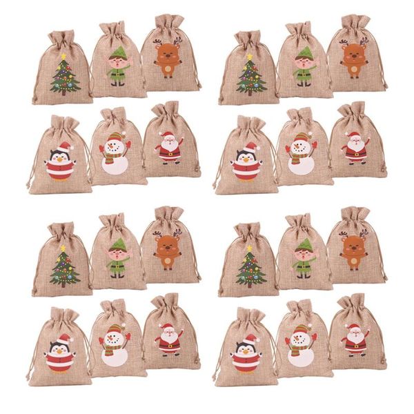 

gift wrap 24pcs christmas advent calendar burlap bags set diy party decorations