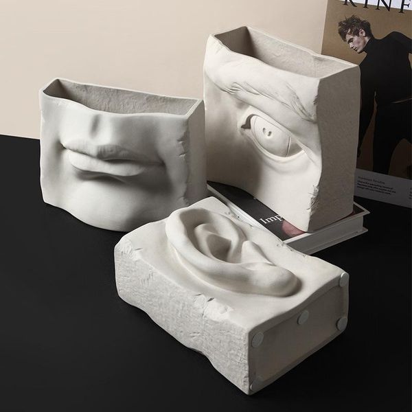 

nordic decor simple white human facial features ceramic vase creative home decoration accessories modern pottery flowerpot vases