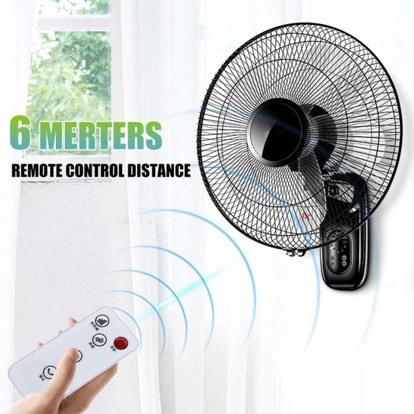 

inch electric fan oscillating 5 blades 3 speeds adjustable wall mounted remote control timer home air cooler fans
