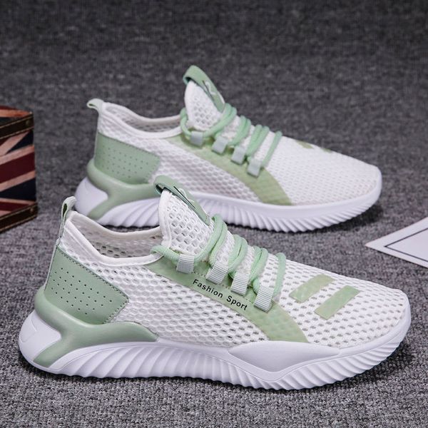 

mens shoes simple deodorant 2021breathable mesh sports casual thin white trendy flying woven men