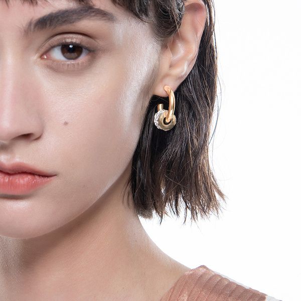 

enfashion piercing zircon earring women gold color small earrings 2021 stainless steel fashion jewelry party kolczyki e1220, Golden