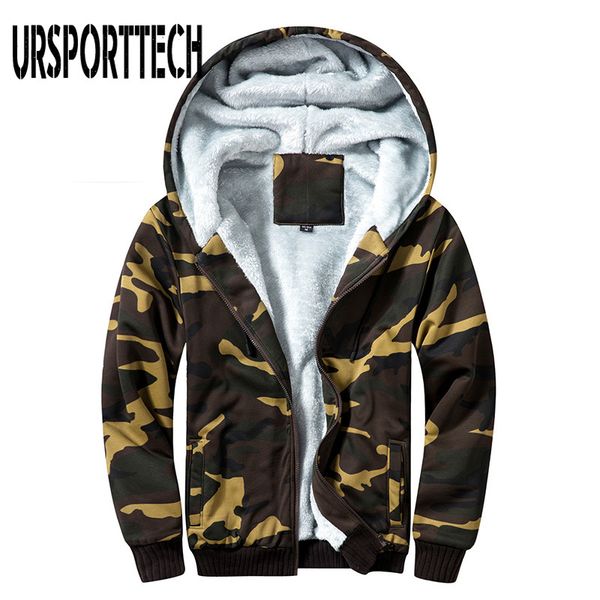 

parka men winter hooded jackets printed male camouflage coats zipper fleece hoodies men sweatshirts m-5xl, Black