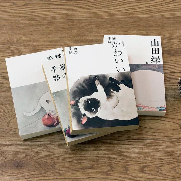 

notepads blank vintage sketchbook diary drawing painting 64/127 sheets cute cat notebook paper sketch book office school supplies gift, Purple;pink